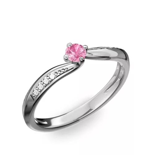 Ékszerpalota eljegyzési gyűrű 0.17ct pink zafírral BRK172 fehér arany