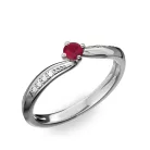 Ékszerpalota eljegyzési gyűrű 0.17ct rubinnal BRK172 fehér arany