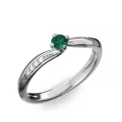 Ékszerpalota eljegyzési gyűrű 0.17ct smaragddal BRK172 fehér arany