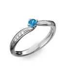 Ékszerpalota eljegyzési gyűrű 0.17ct kék topázzal BRK172 fehér arany