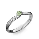 Ékszerpalota eljegyzési gyűrű 0.17ct zöld gyémánttal BRK172 fehér arany