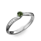 Ékszerpalota eljegyzési gyűrű 0.17ct zöld zafírral BRK172 fehér arany