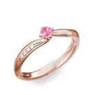 Ékszerpalota eljegyzési gyűrű 0.17ct pink zafírral BRK172 rozé arany