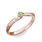 Ékszerpalota eljegyzési gyűrű 0.17ct zöld gyémánttal BRK172 rozé arany