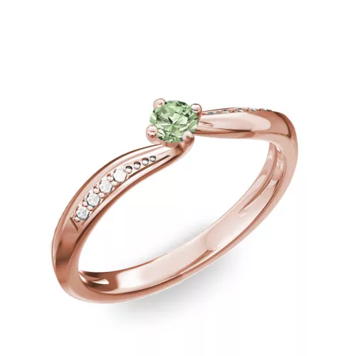Ékszerpalota eljegyzési gyűrű 0.17ct zöld gyémánttal BRK172 rozé arany