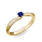 Ékszerpalota eljegyzési gyűrű 0.17ct kék diffusion zafírral BRK172 sárga arany