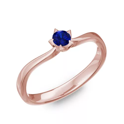 Ékszerpalota eljegyzési gyűrű 0,1ct kék diffusion zafírral BRK175 rozé arany 