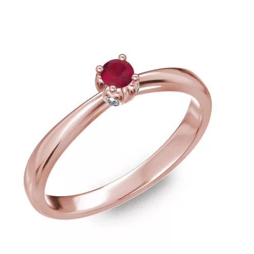 Ékszerpalota eljegyzési gyűrű 0,1ct rubinnal BRK175 rozé arany 