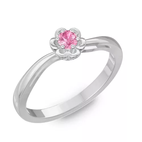 Ékszerpalota eljegyzési gyűrű 0,1ct pink zafír BRK176 fehér arany 