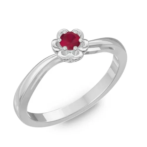 Ékszerpalota eljegyzési gyűrű 0,1ct rubinnal BRK176 fehér arany 