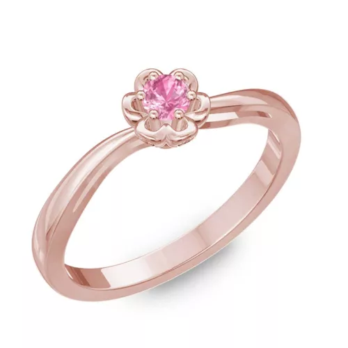 Ékszerpalota eljegyzési gyűrű 0,1ct pink zafír BRK176 rozé arany 