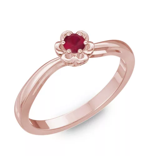 Ékszerpalota eljegyzési gyűrű 0,1ct rubinnal BRK176 rozé arany 