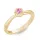 Ékszerpalota eljegyzési gyűrű 0,1ct pink zafír BRK176 sárga arany 
