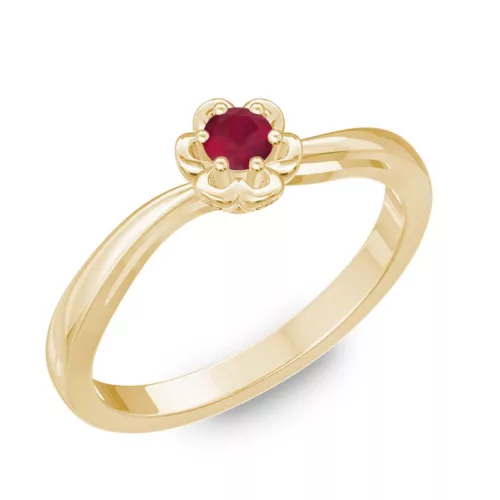Ékszerpalota eljegyzési gyűrű 0,1ct rubinnal BRK176 sárga arany 