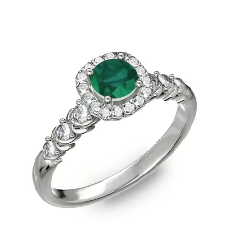  Ékszerpalota eljegyzési gyűrű 0,5ct smaragddal BRK181 fehér arany