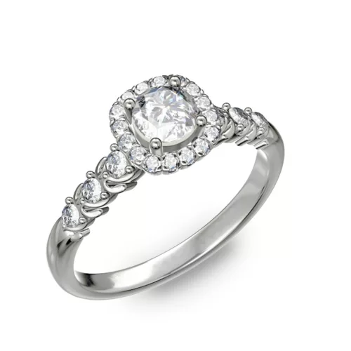  Ékszerpalota eljegyzési gyűrű 0,5ct H/SI gyémánttal BRK181 platina