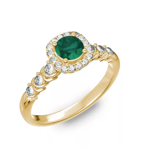  Ékszerpalota eljegyzési gyűrű 0,5ct smaragddal BRK181 sárga arany