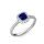 Ékszerpalota eljegyzési gyűrű 0.5ct kék diffusion cushion zafírral BRK 185 fehér arany