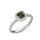 Ékszerpalota eljegyzési gyűrű 0.5ct zöld cushion zafírral BRK 185 fehér arany