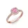 Ékszerpalota eljegyzési gyűrű 0.5ct pink cushion zafírral BRK 185 rozé arany