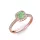 Ékszerpalota eljegyzési gyűrű 0.5ct zöld cushion gyémánttal BRK 185 rozé arany
