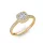 Ékszerpalota eljegyzési gyűrű 0.5ct cushion gyémánttal BRK 185 sárga arany