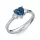 Ékszerpalota eljegyzési gyűrű 0.8ct kék szív gyémánttal BRK 187 fehér arany