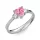 Ékszerpalota eljegyzési gyűrű 0.8ct pink szív zafír BRK 187 fehér arany