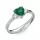 Ékszerpalota eljegyzési gyűrű 0.8ct szív smaragd BRK 187 fehér arany