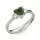Ékszerpalota eljegyzési gyűrű 0.8ct zöld szív zafír BRK 187 fehér arany