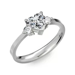   Ékszerpalota eljegyzési gyűrű 0.8ct szív gyémánttal BRK 187 platina