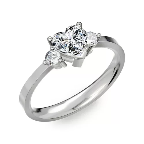 Ékszerpalota eljegyzési gyűrű 0.8ct szív gyémánttal BRK 187 platina