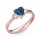 Ékszerpalota eljegyzési gyűrű 0.8ct kék szív gyémánttal BRK 187 rozé arany