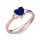 Ékszerpalota eljegyzési gyűrű 0.8ct kék diffusion szív zafír BRK 187 rozé arany