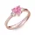 Ékszerpalota eljegyzési gyűrű 0.8ct pink szív zafír BRK 187 rozé arany