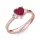 Ékszerpalota eljegyzési gyűrű 0.8ct szív rubin BRK 187 rozé arany