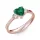 Ékszerpalota eljegyzési gyűrű 0.8ct szív smaragd BRK 187 rozé arany