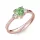 Ékszerpalota eljegyzési gyűrű 0.8ct zöld szív gyémánttal BRK 187 rozé arany