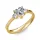 Ékszerpalota eljegyzési gyűrű 0.8ct H/VS szív gyémánttal BRK 187 sárga arany