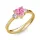 Ékszerpalota eljegyzési gyűrű 0.8ct pink szív zafír BRK 187 sárga arany