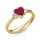 Ékszerpalota eljegyzési gyűrű 0.8ct szív rubin BRK 187 sárga arany