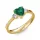 Ékszerpalota eljegyzési gyűrű 0.8ct szív smaragd BRK 187 sárga arany