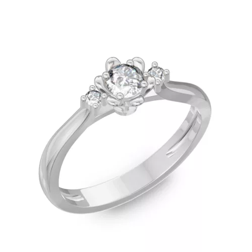  Ékszerpalota eljegyzési gyűrű 0,1ct gyémánttal BRK188 fehér arany