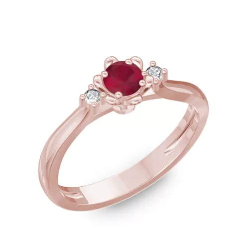  Ékszerpalota eljegyzési gyűrű 0,1ct rubinnal BRK188 rozé arany