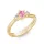  Ékszerpalota eljegyzési gyűrű 0,1ct pink zafírral BRK188 sárga arany