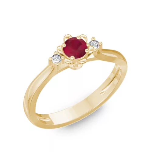  Ékszerpalota eljegyzési gyűrű 0,1ct rubinnal BRK188 sárga arany