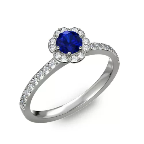  Ékszerpalota eljegyzési gyűrű 0,4ct kék diffusion zafírral BRK191 fehér arany