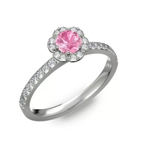  Ékszerpalota eljegyzési gyűrű 0,4ct pink zafírral BRK191 fehér arany