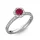  Ékszerpalota eljegyzési gyűrű 0,4ct rubinnal BRK191 fehér arany