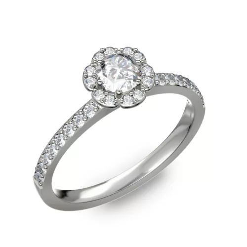 Ékszerpalota eljegyzési gyűrű 0,4ct H/SI gyémánttal BRK191 platina